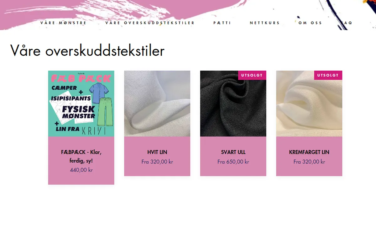 faebrik nettbutikk